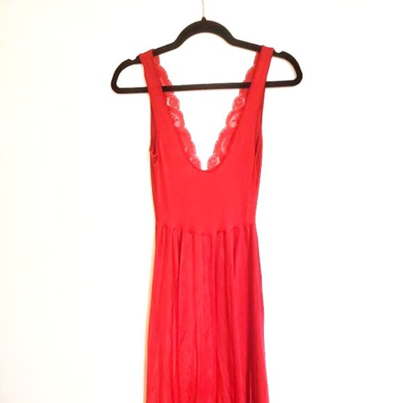 Vintage Olga Red Nightgown 92280 S - Picture 5 of 6
